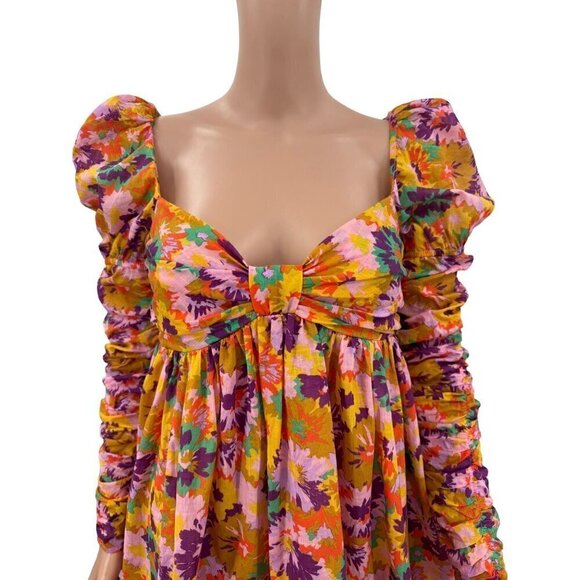Zimmermann Ruched Floral Mini Dress NWT - Picture 4 of 10